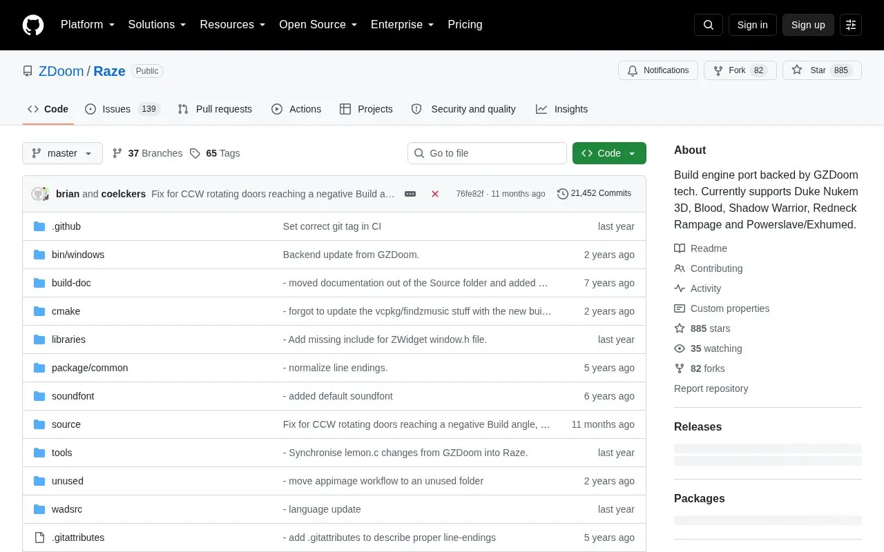 RAZE homepage screenshot
