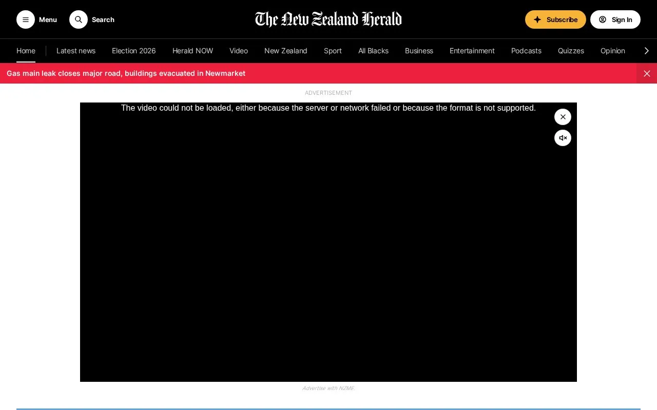 The New Zealand Herald homepage screenshot