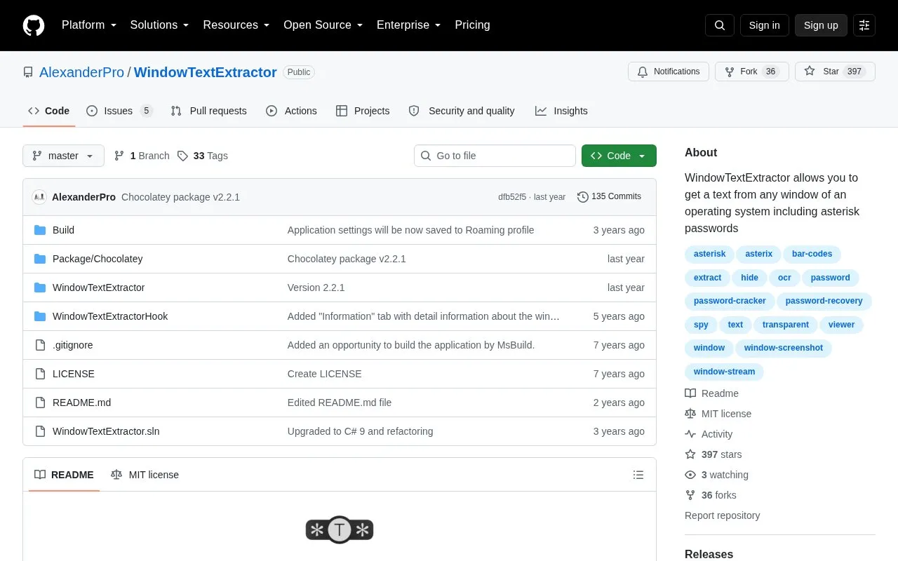 WindowTextExtractor homepage screenshot