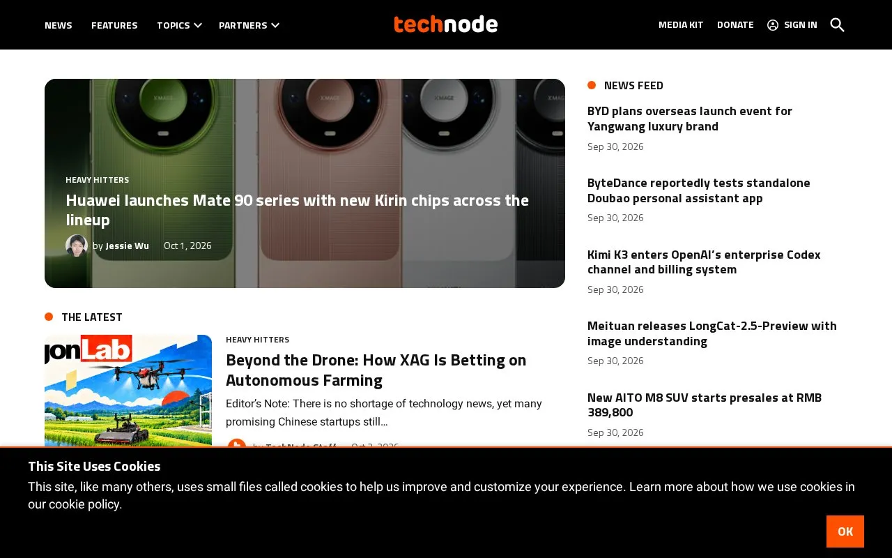 TechNode homepage screenshot