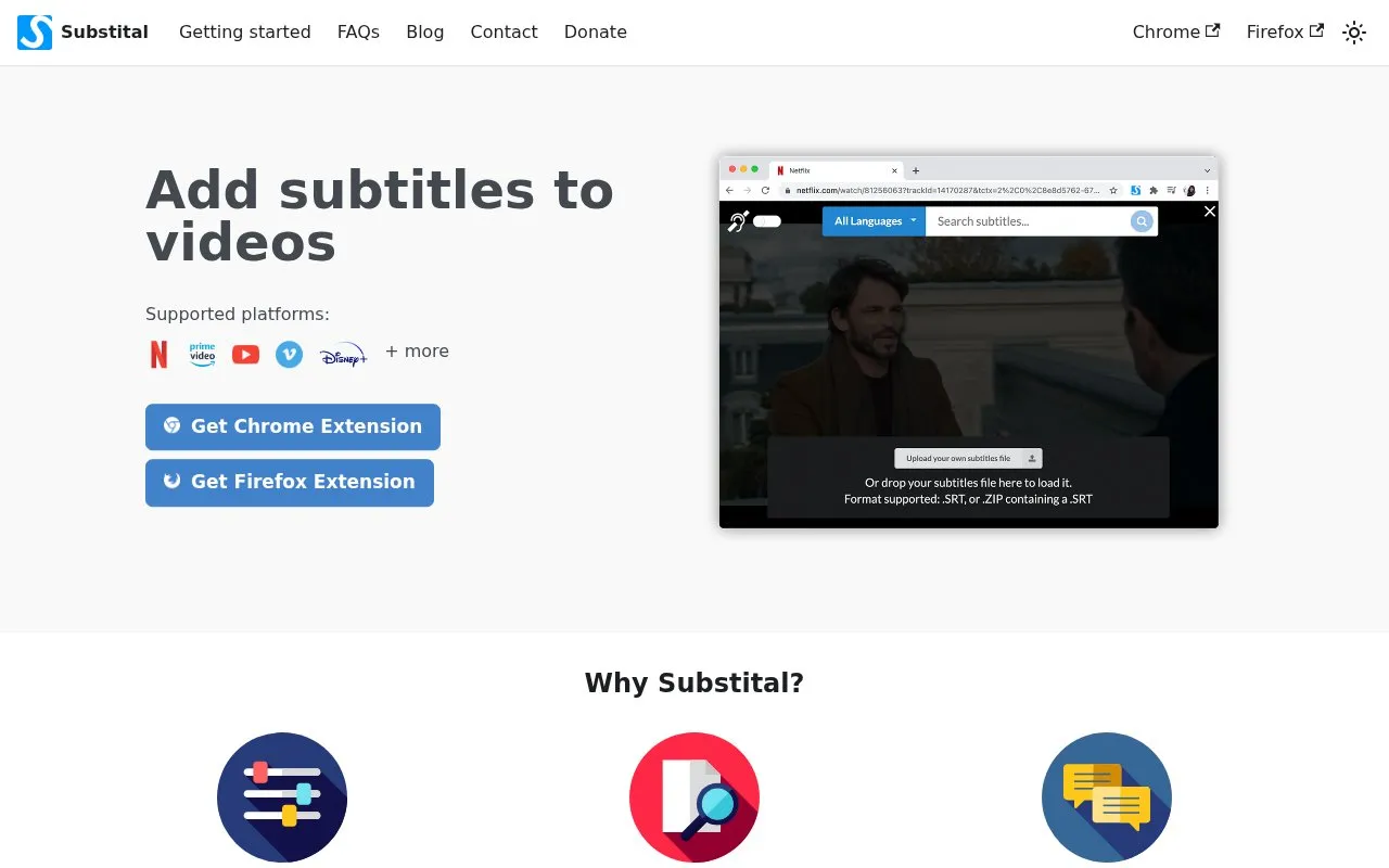 Substital homepage screenshot