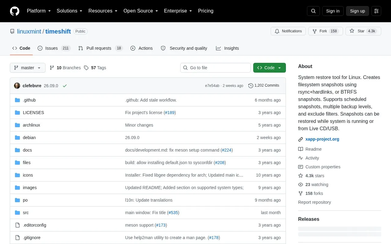 TimeShift homepage screenshot
