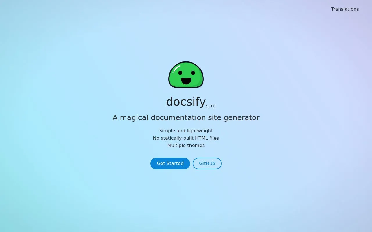 docsify homepage screenshot