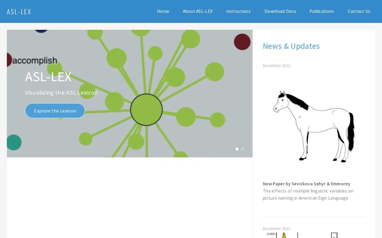 ASL-LEX homepage screenshot