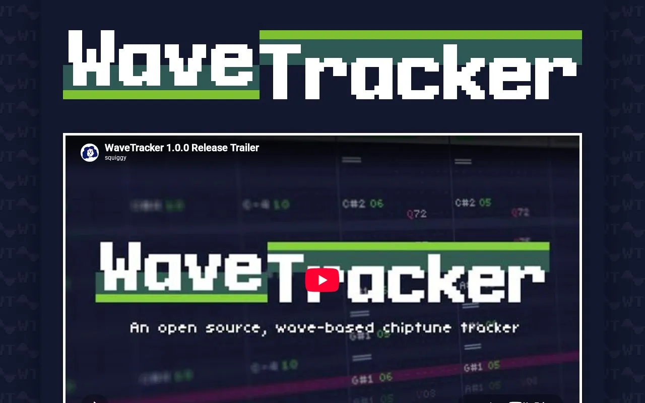 WaveTracker homepage screenshot