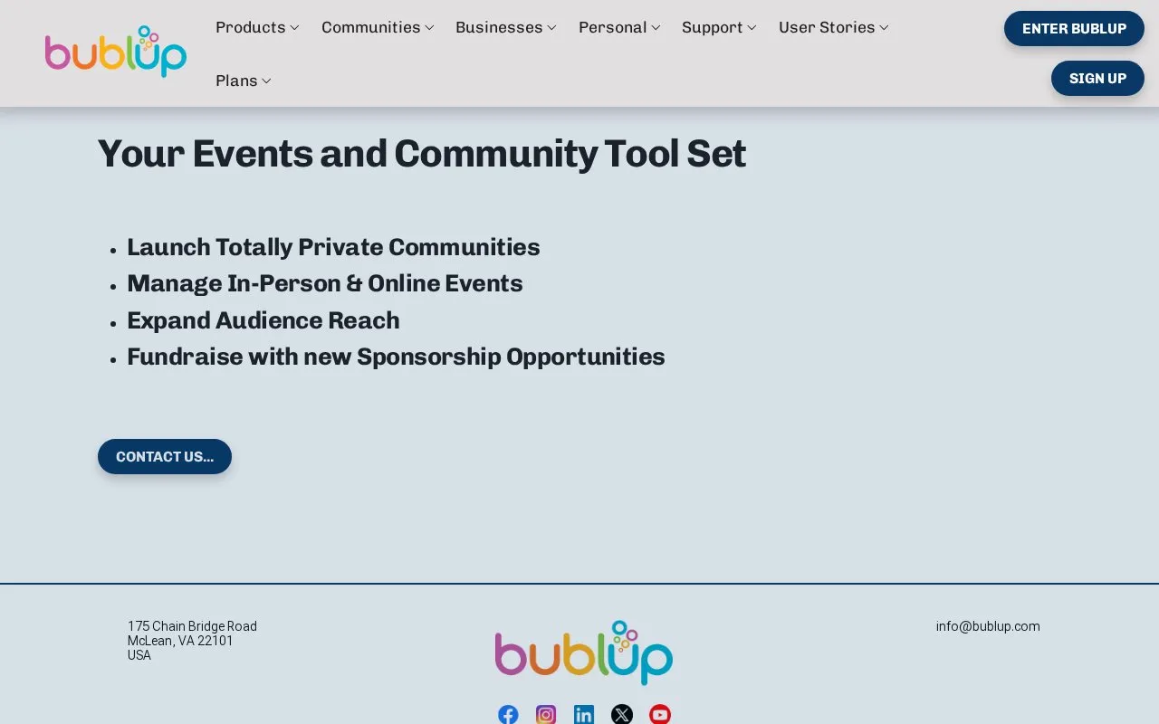 Bublup homepage screenshot