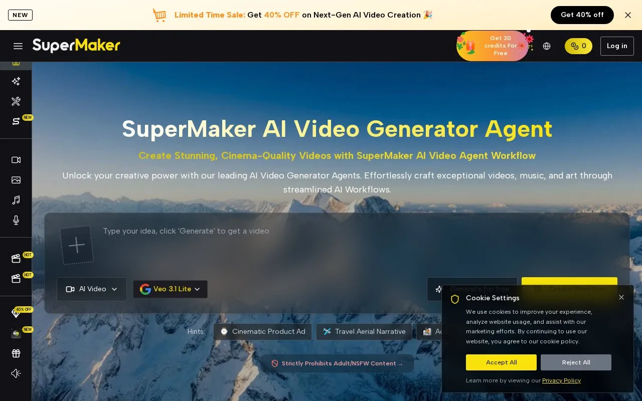 SuperMaker AI homepage screenshot