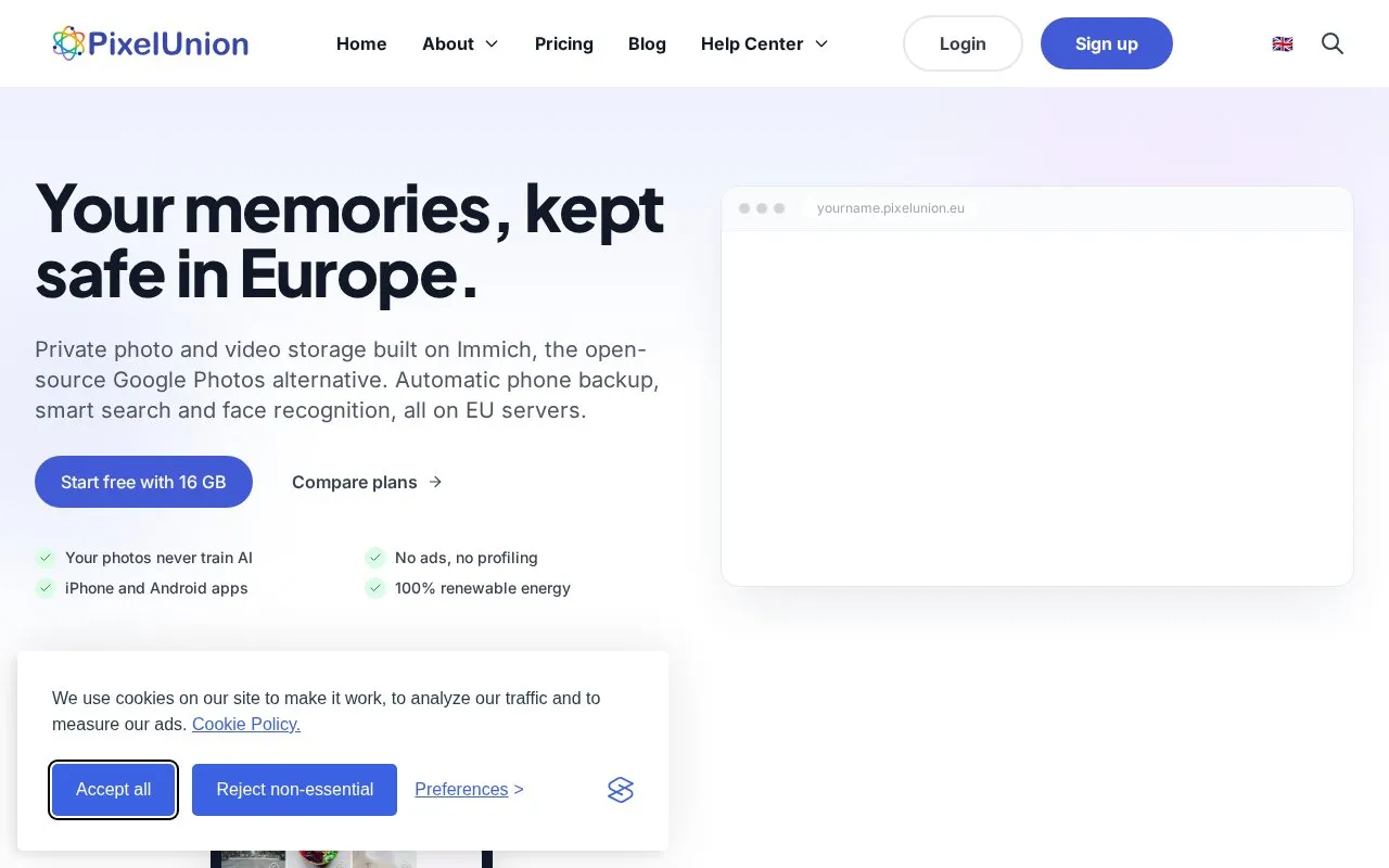 Storage Server homepage screenshot