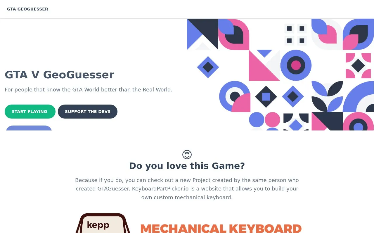 GTA V GeoGuessr homepage screenshot