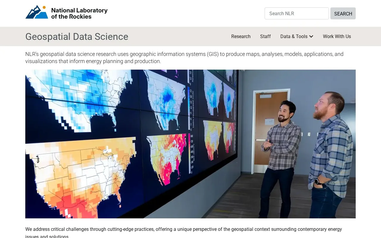 NLR Geospatial Data Science homepage screenshot