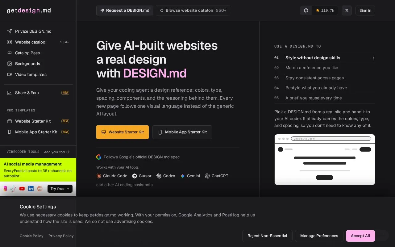 getdesign.md homepage screenshot