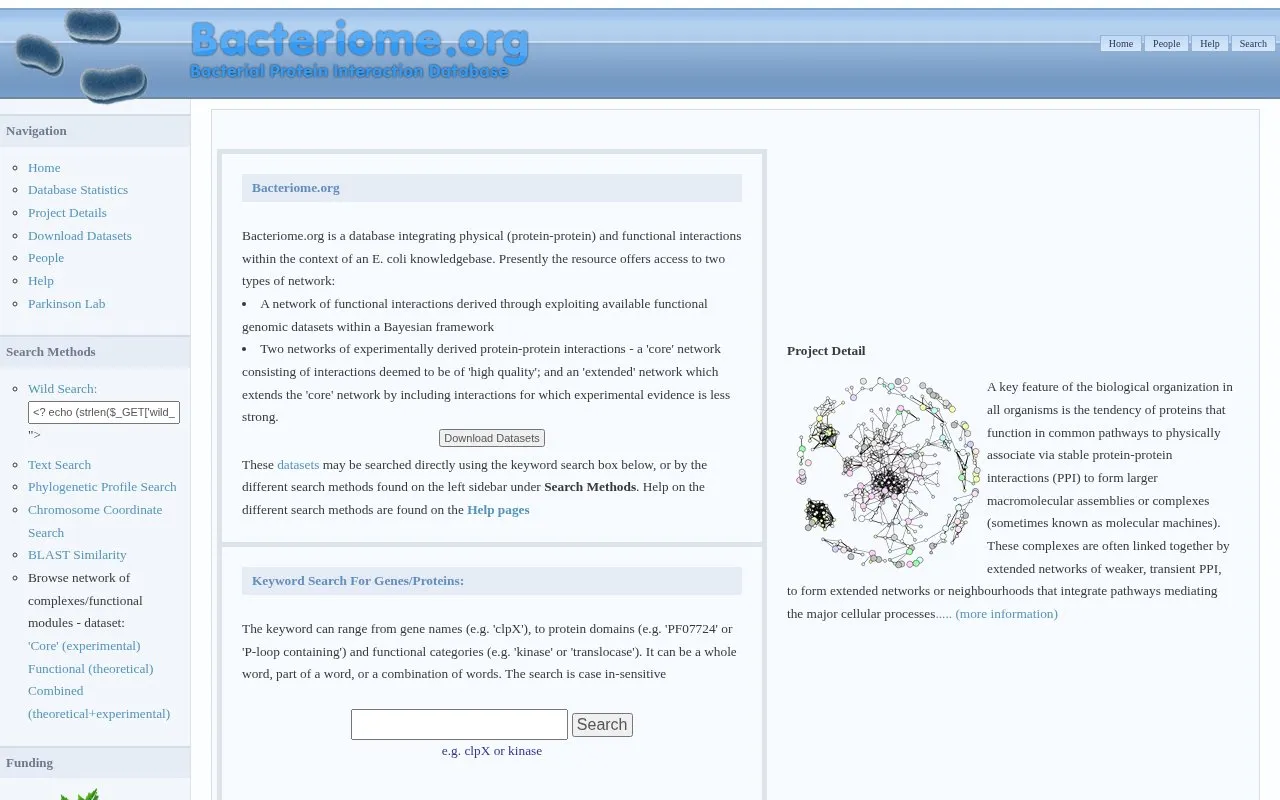 Bacteriome.org homepage screenshot