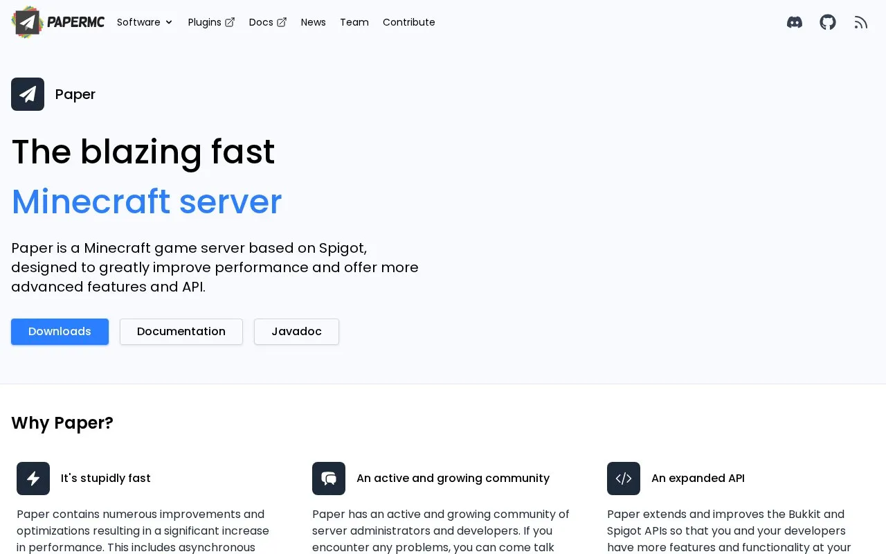 Paper homepage screenshot