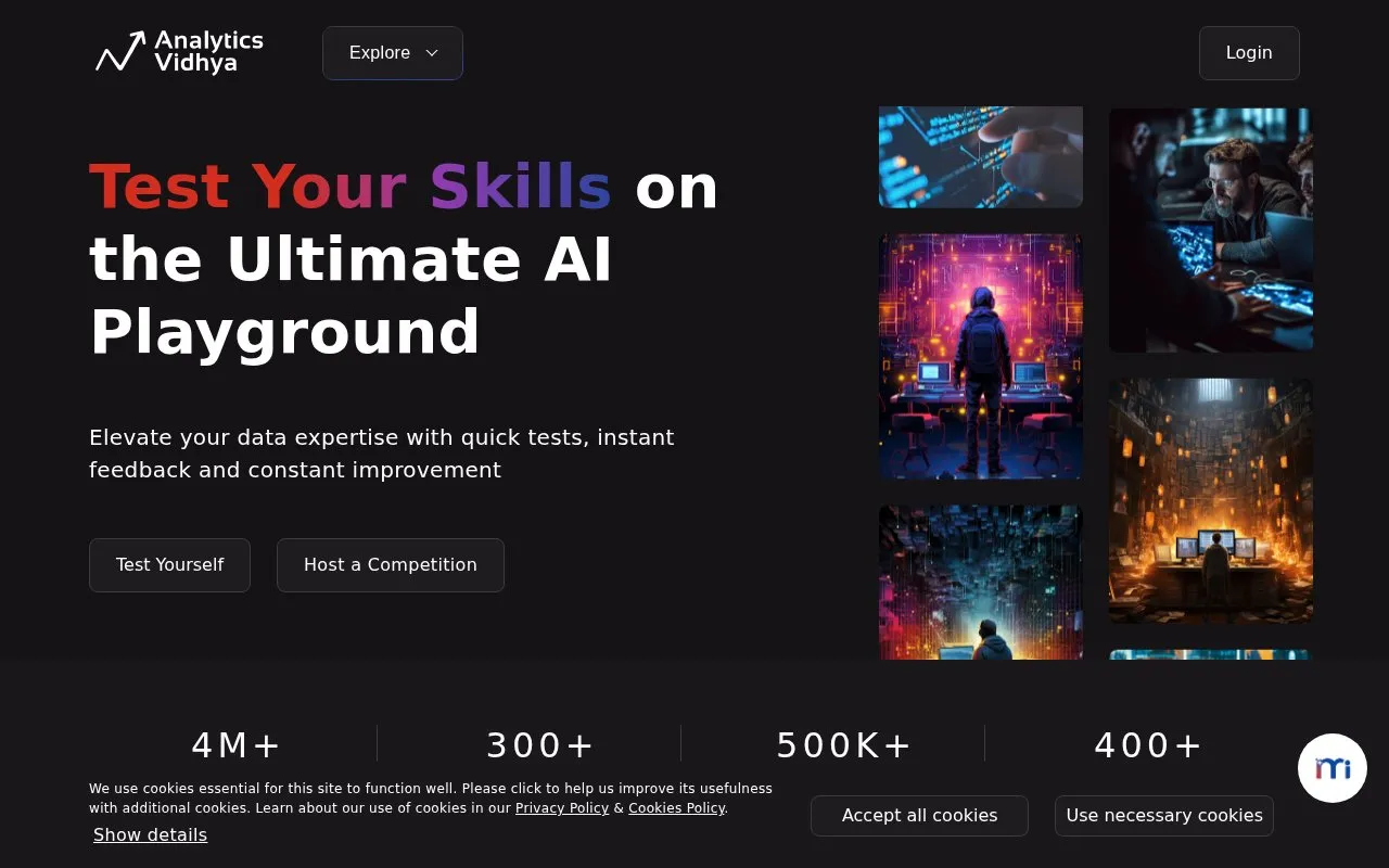 Analytics Vidhya homepage screenshot