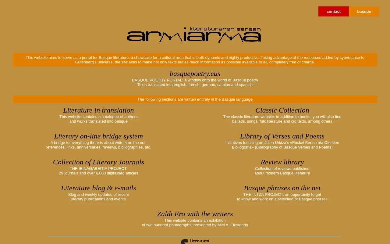 Armiarma homepage screenshot