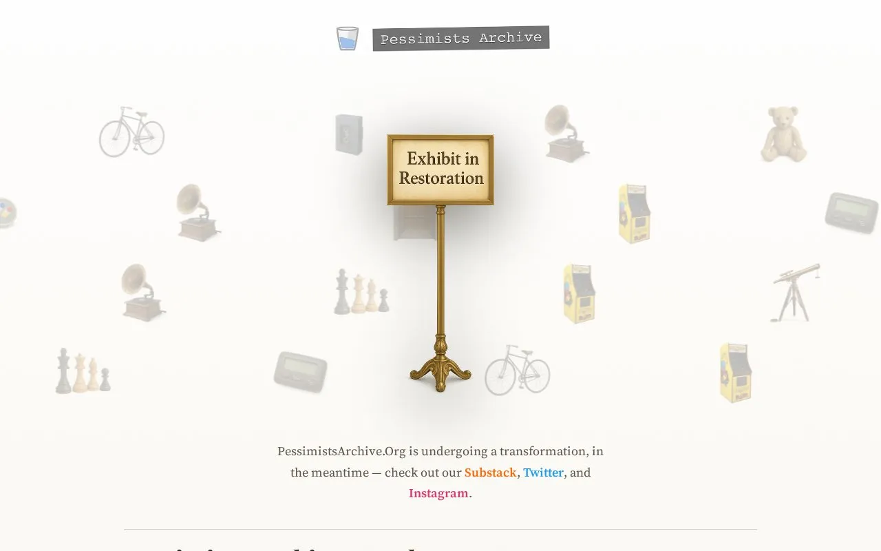 PessimistsArchive homepage screenshot