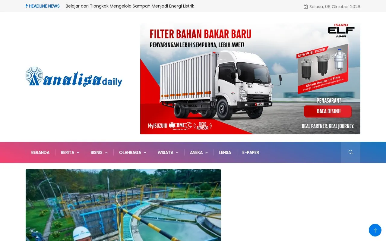 Analisa homepage screenshot