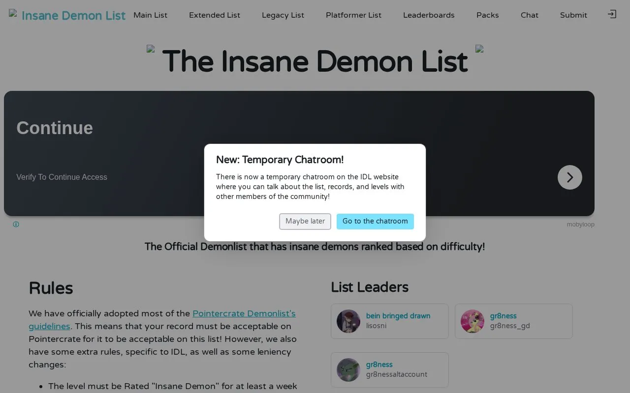 IDL homepage screenshot