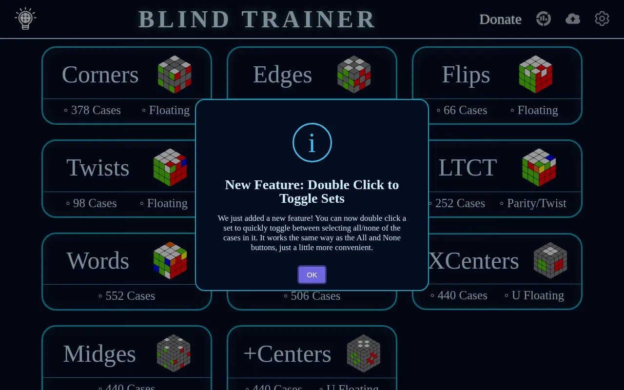 BlindTrainer homepage screenshot