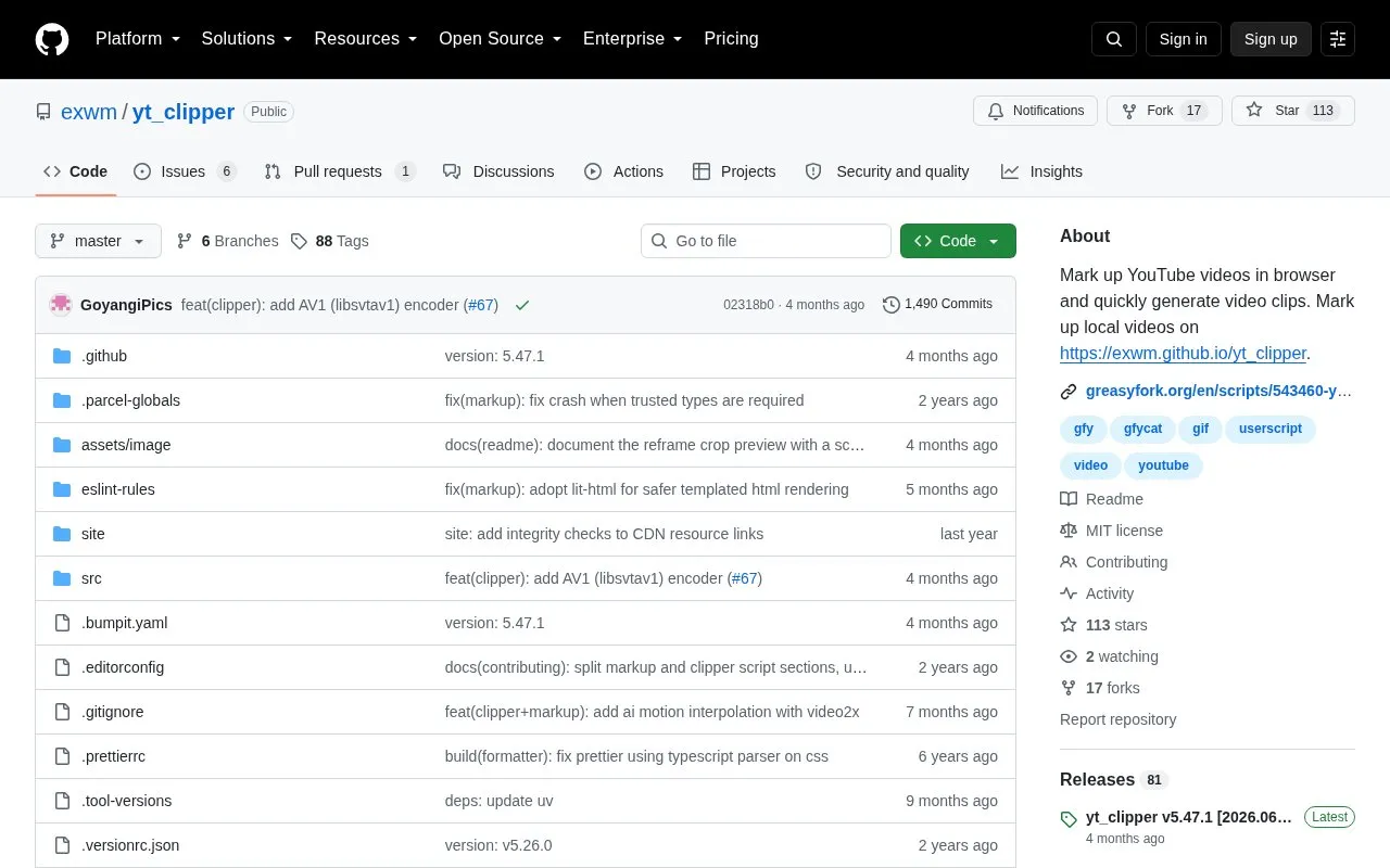 ytclipper homepage screenshot