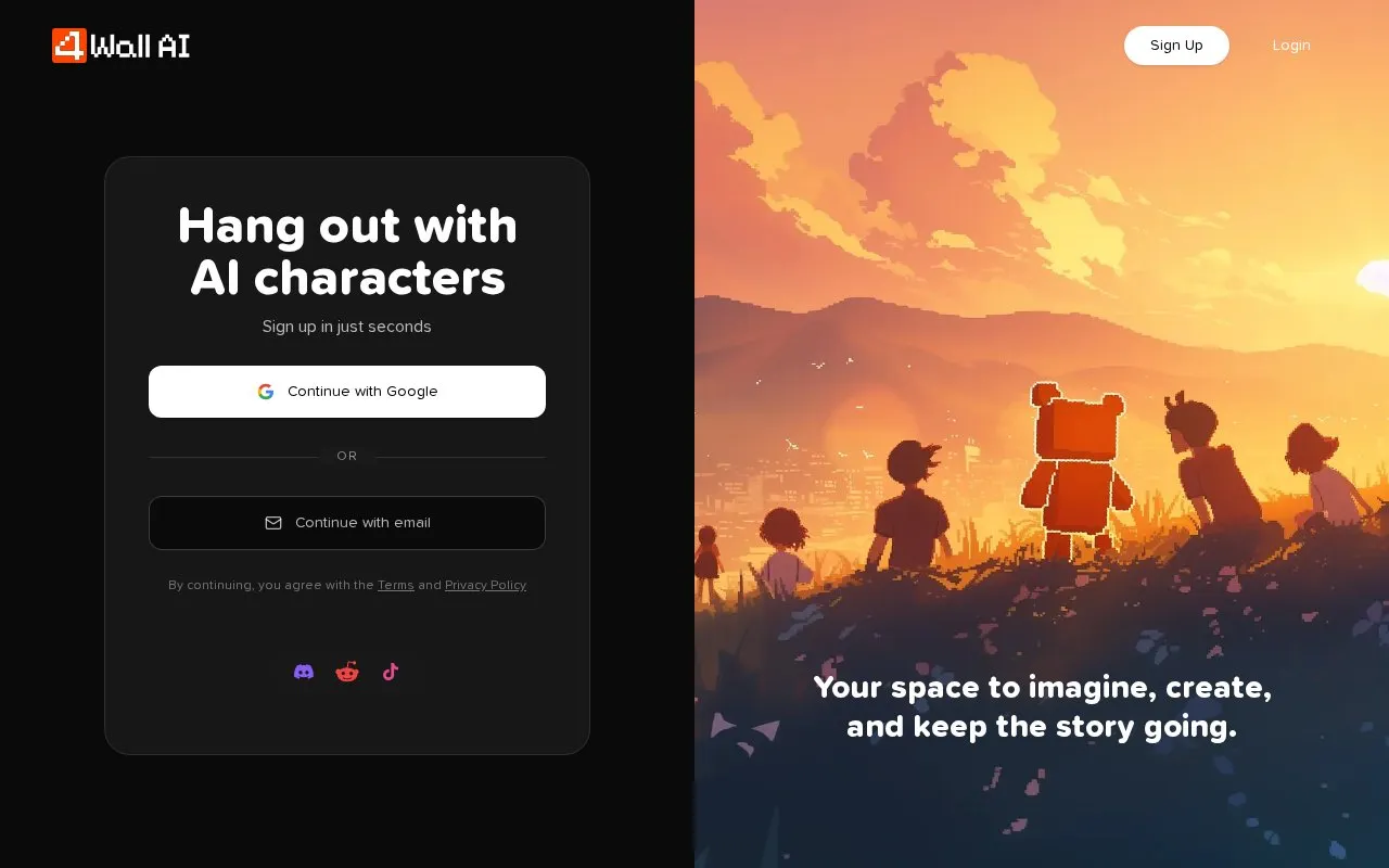 4thWall AI homepage screenshot