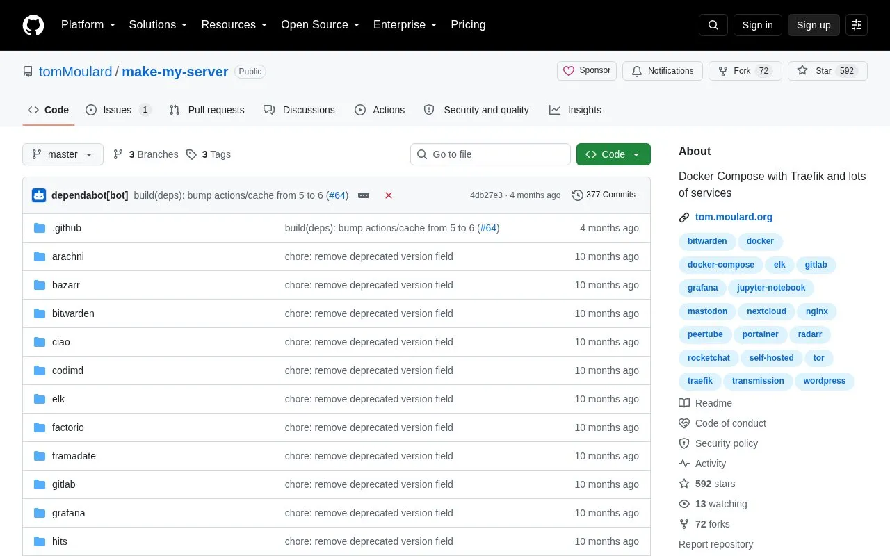 make-my-server homepage screenshot