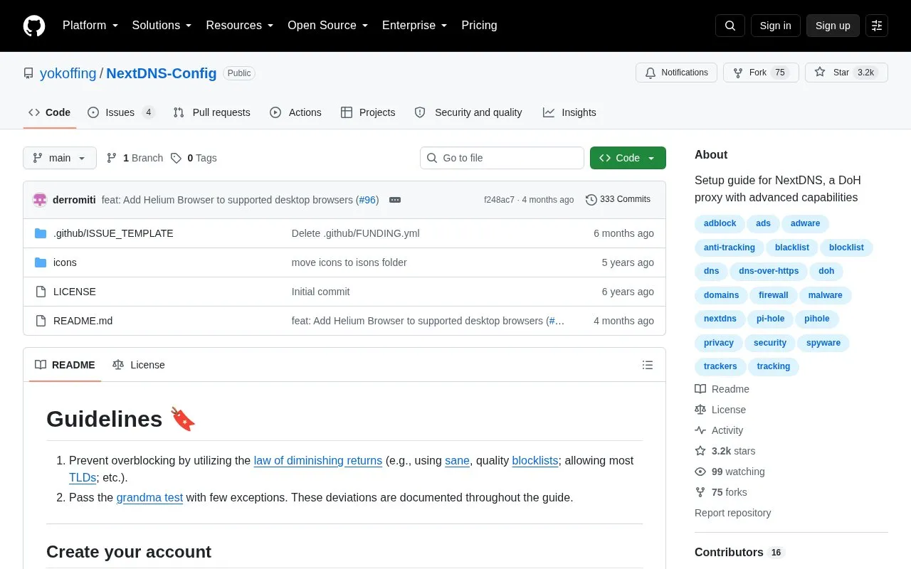 Next DNS Config homepage screenshot