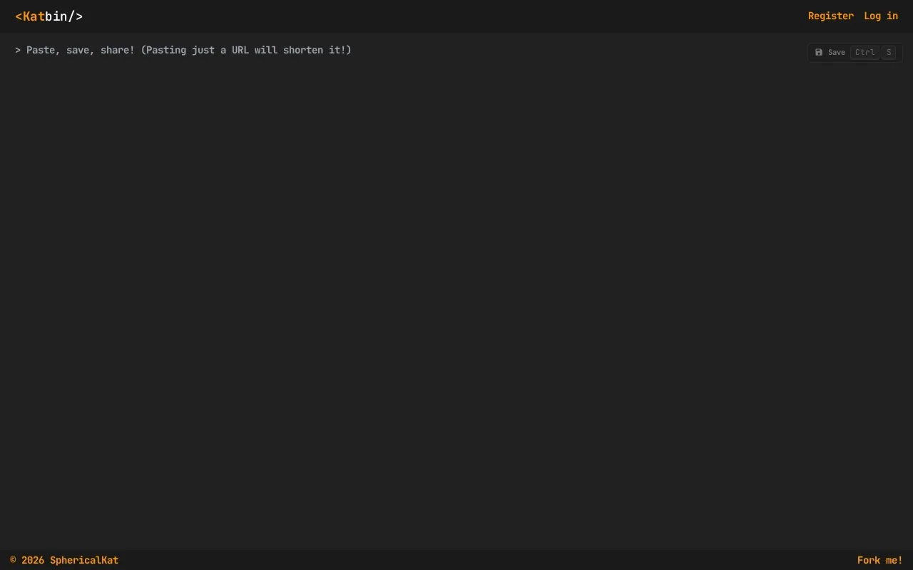 Katbin homepage screenshot