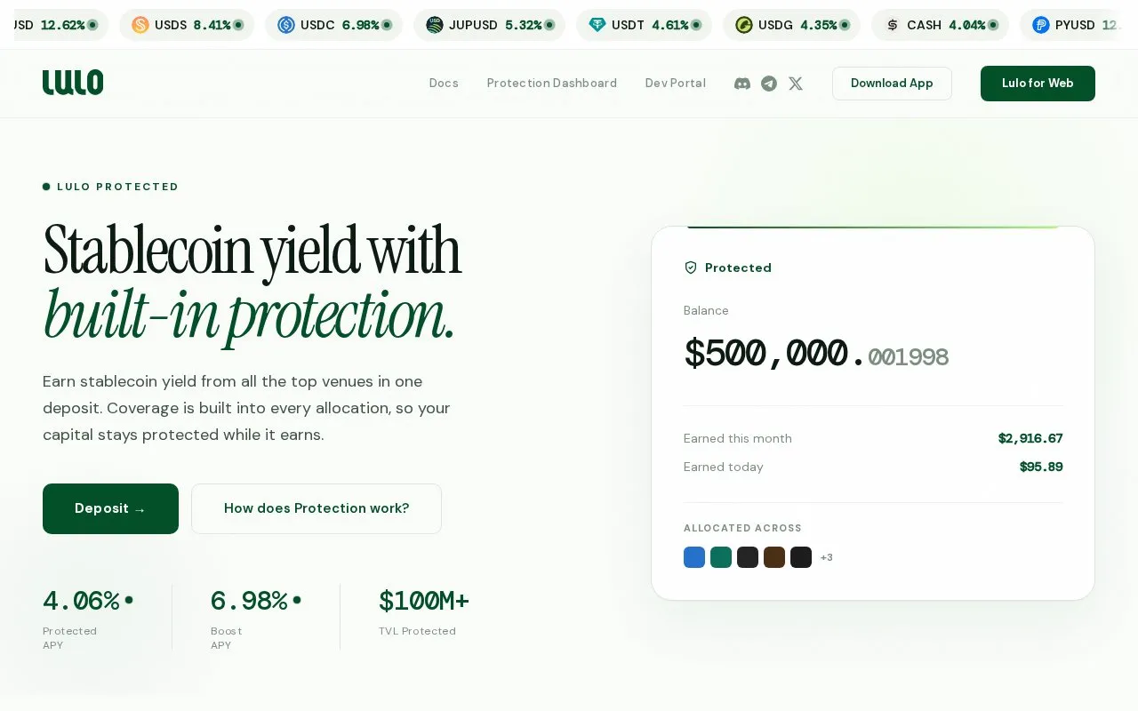 Lulo homepage screenshot
