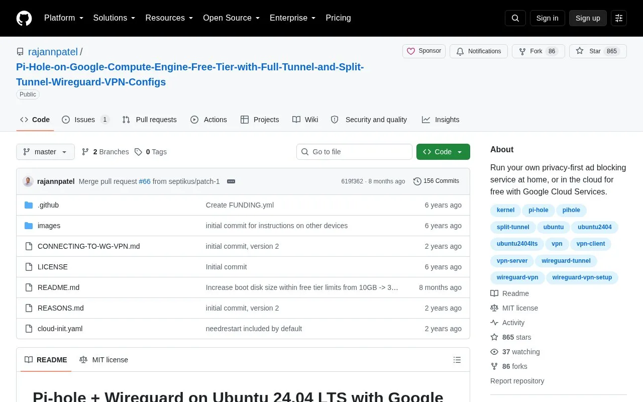 Cloud WireGuard Guide homepage screenshot
