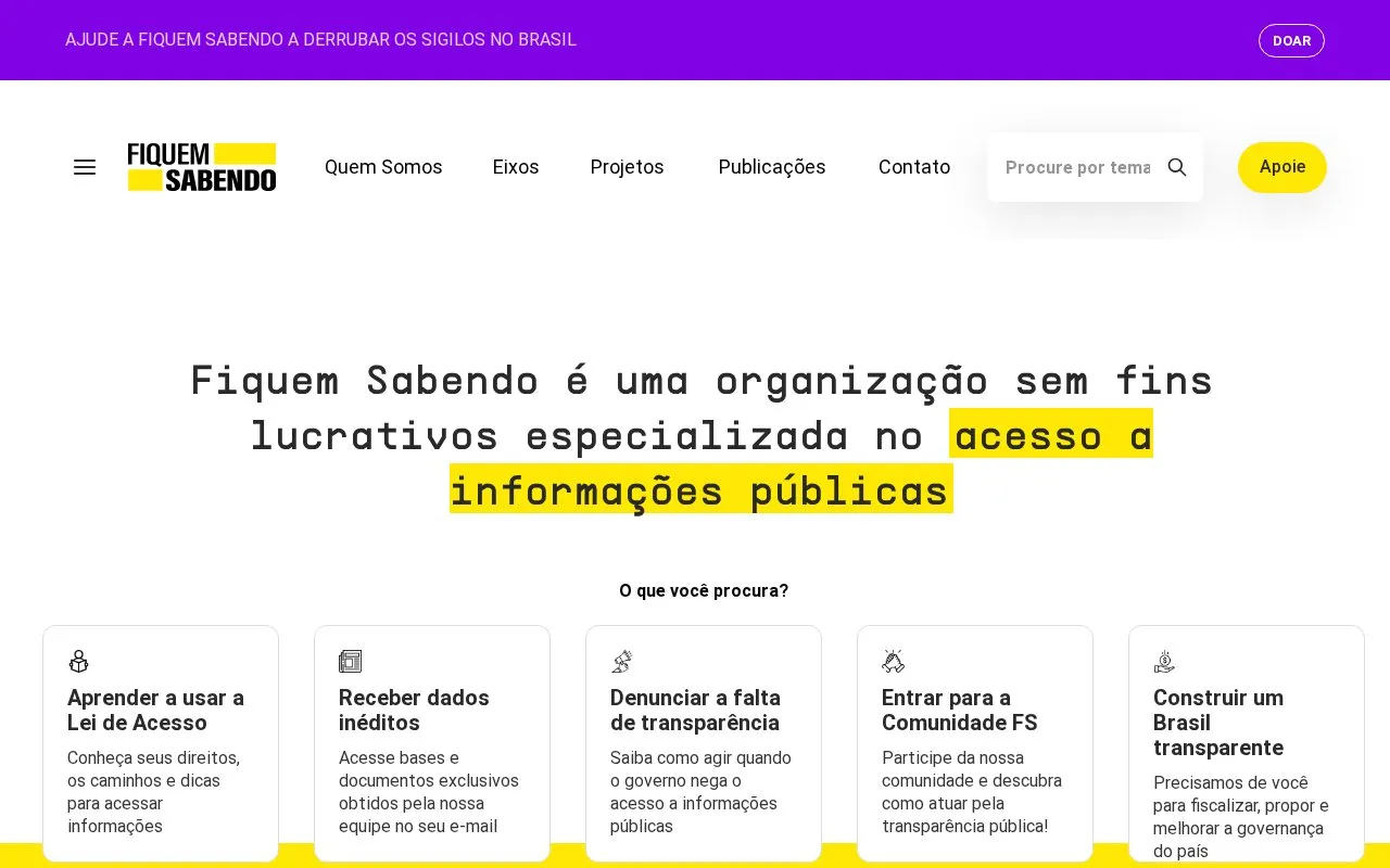 Fiquem Sabendo homepage screenshot