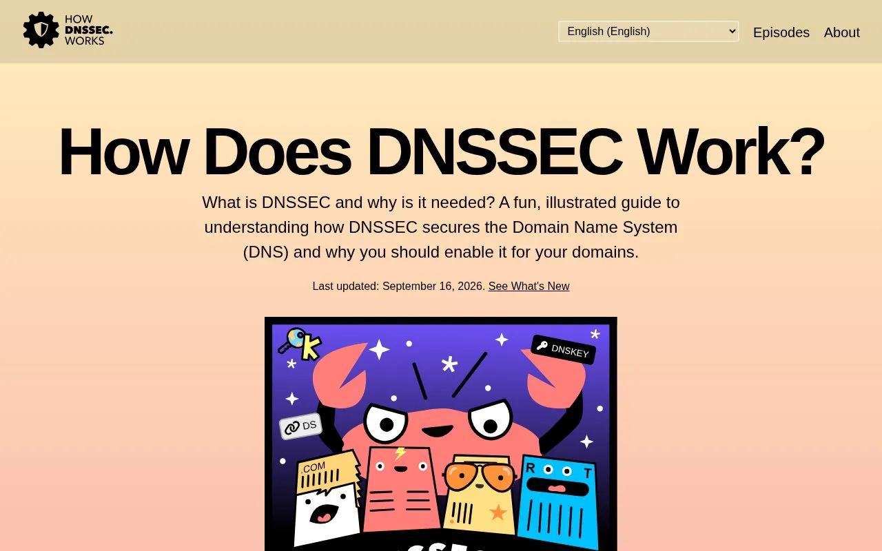 How DNSSEC Works homepage screenshot