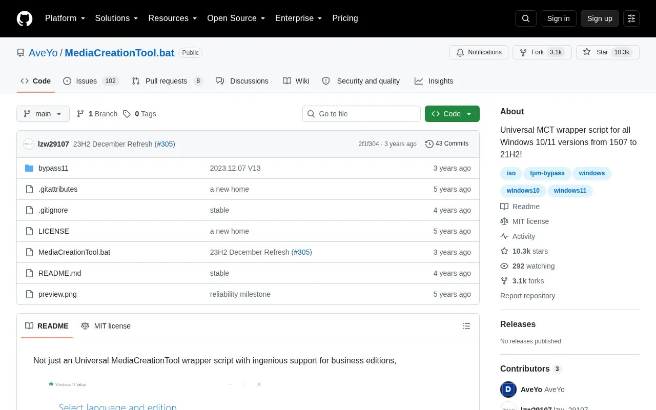 MediaCreationTool homepage screenshot