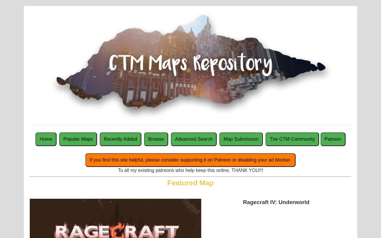 CTMRepository homepage screenshot