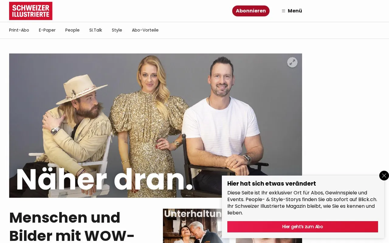 Schweizer Illustrierte homepage screenshot