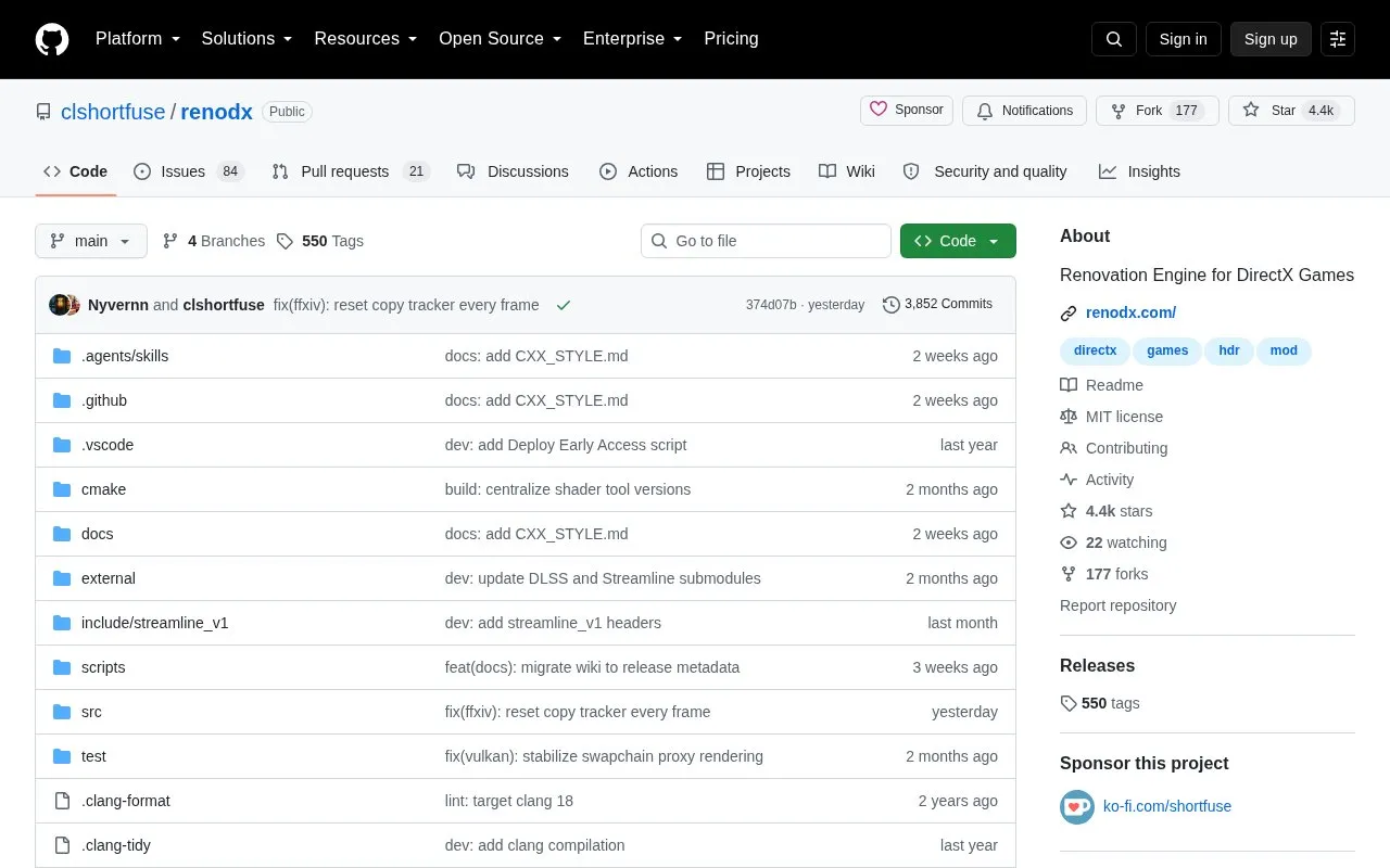 HDR homepage screenshot