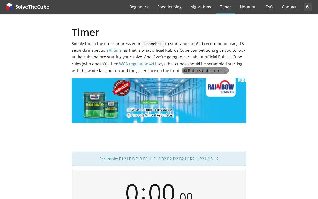 SolveTheCube homepage screenshot