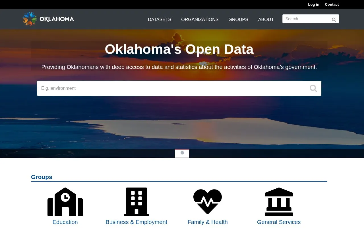 Oklahoma homepage screenshot