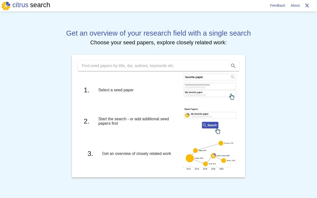 Citrus Search homepage screenshot