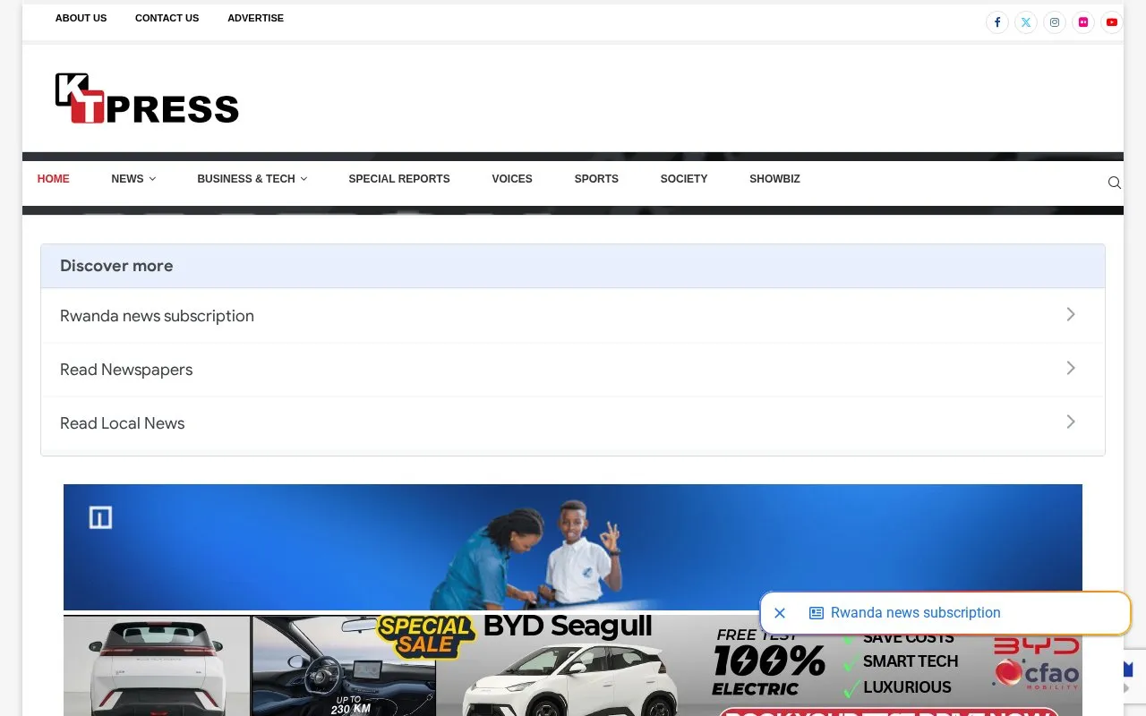 KT PRESS homepage screenshot