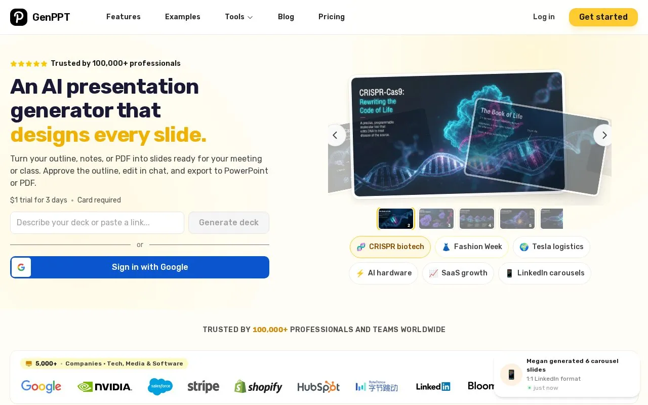 GenPPT homepage screenshot