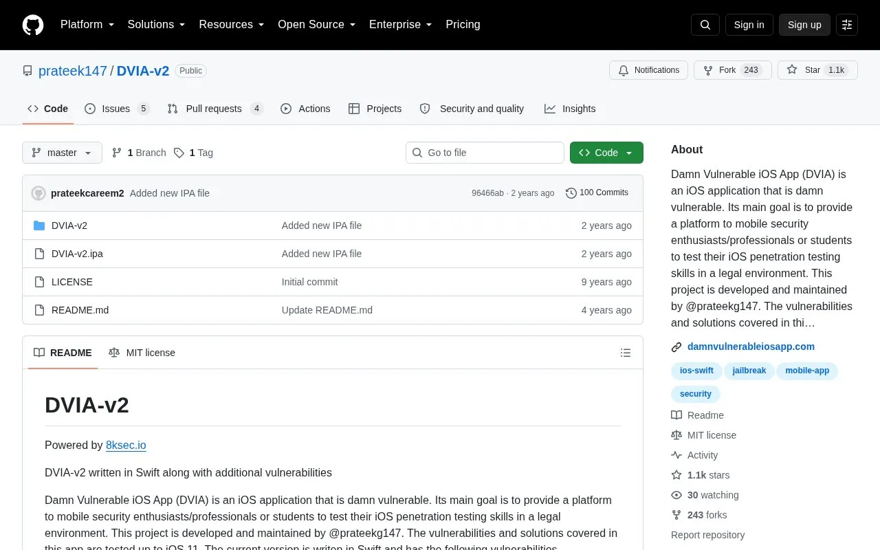 DVIA-v2 homepage screenshot