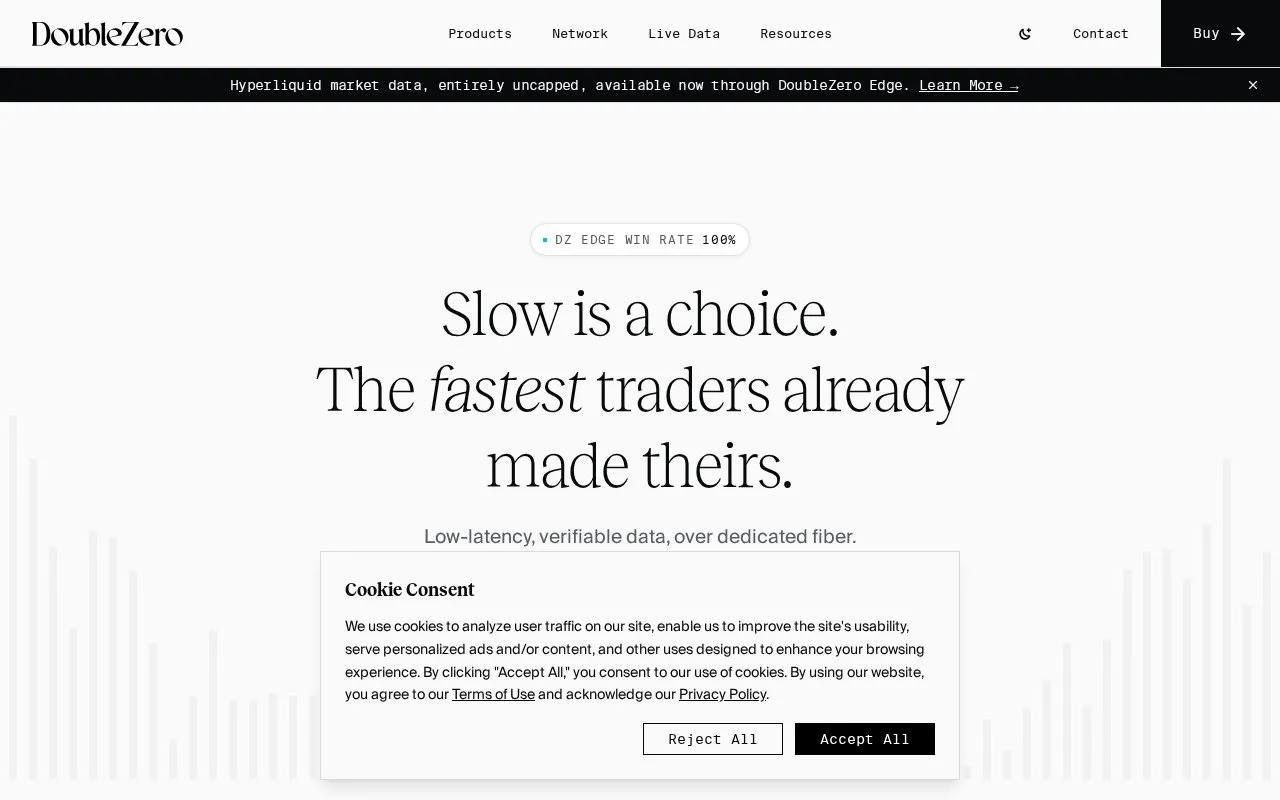 DoubleZero Staked SOL homepage screenshot