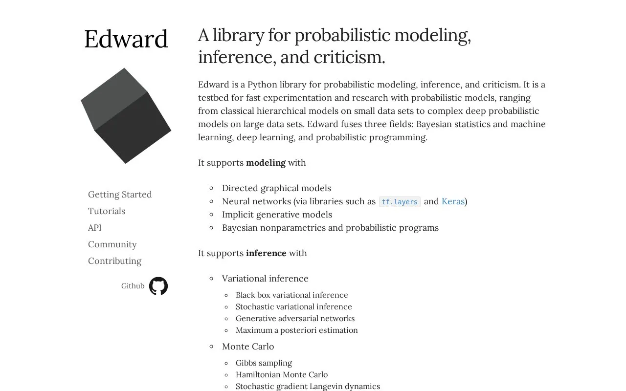 Edward homepage screenshot
