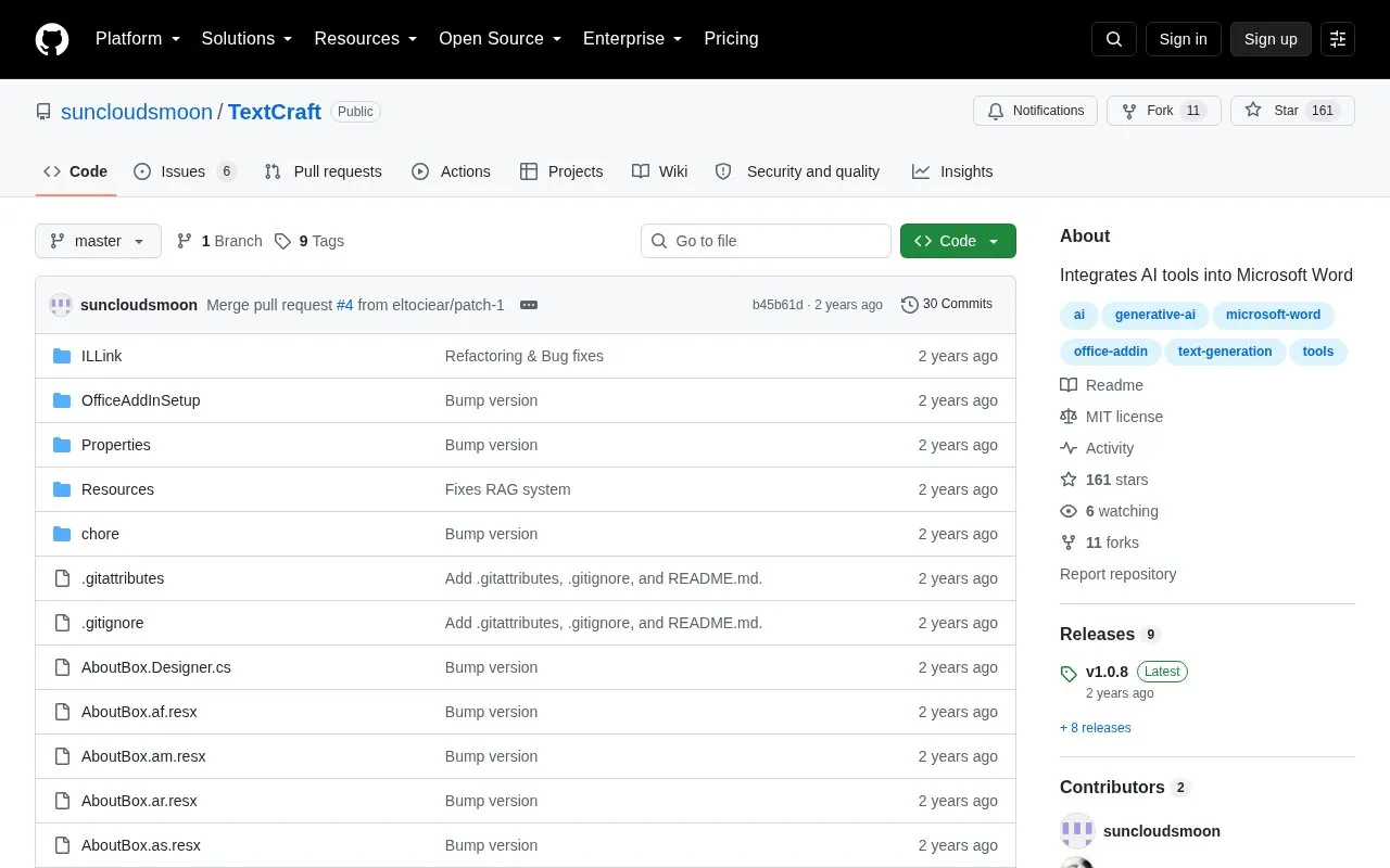 TextCraft homepage screenshot