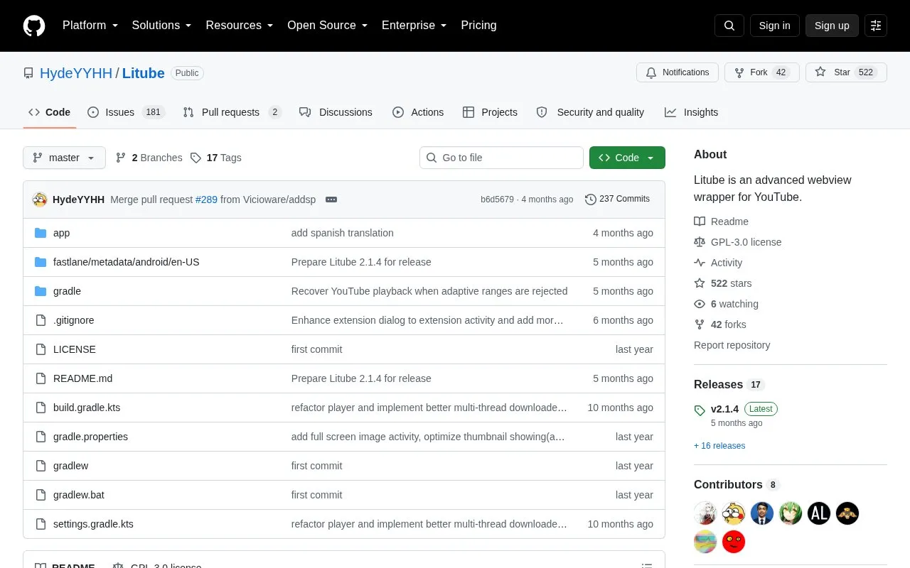 Litube homepage screenshot