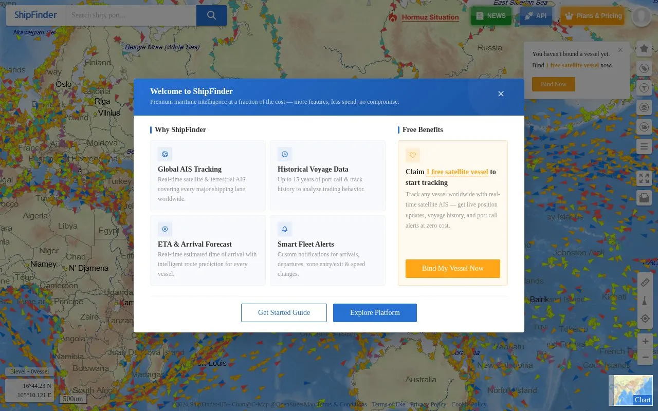 AIS Ships Map homepage screenshot
