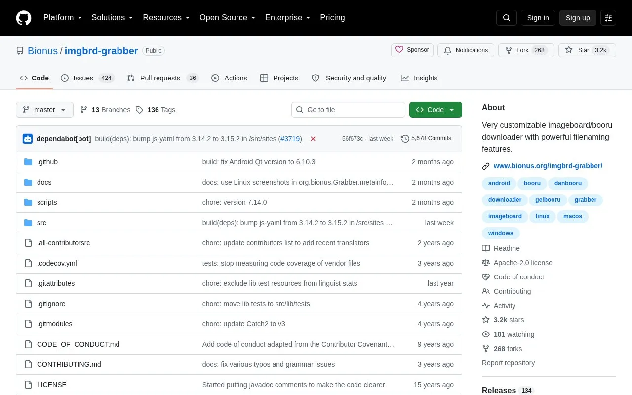 imgbrd-grabber homepage screenshot