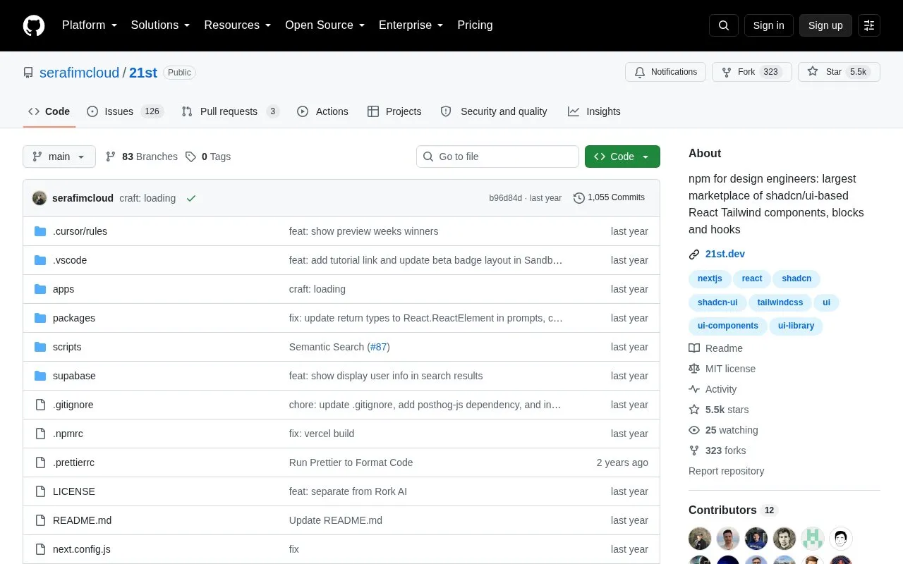 21st homepage screenshot