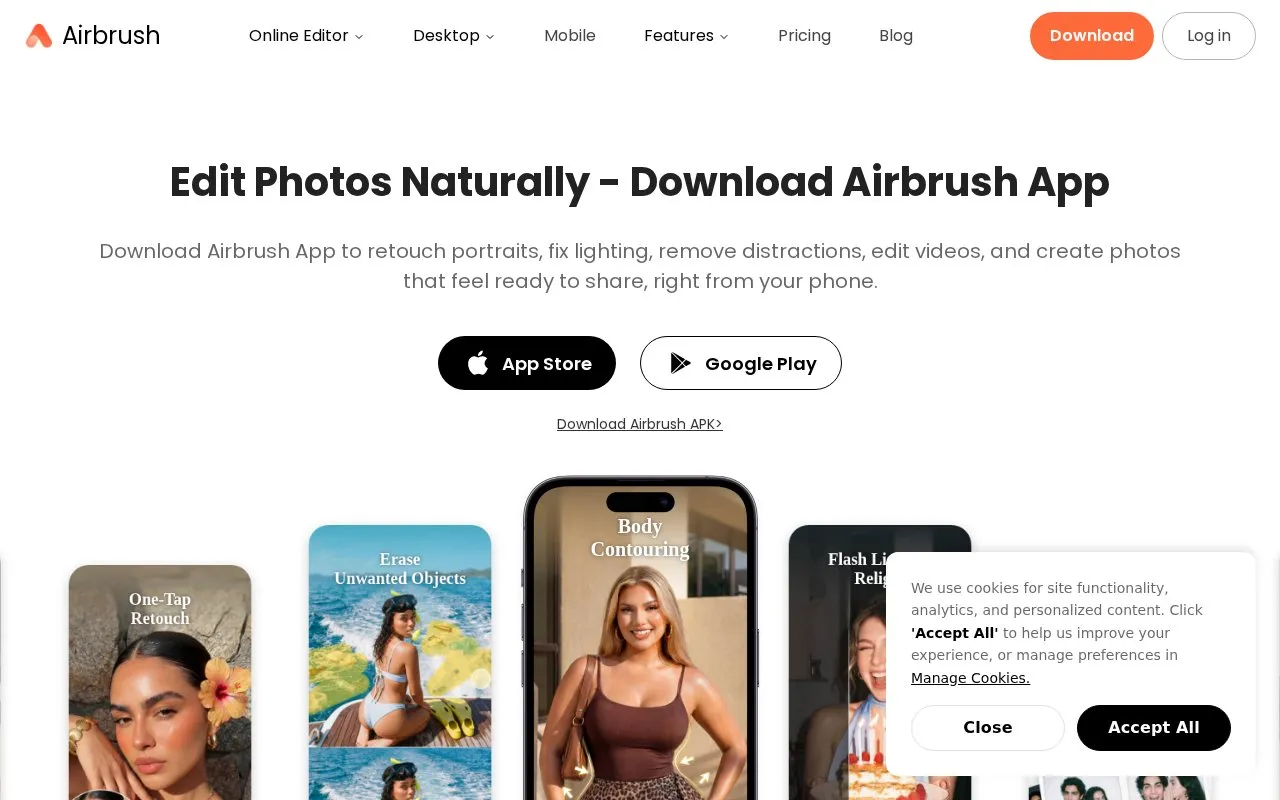 AirBrush homepage screenshot